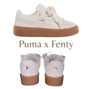 PUMA X FENTY CREEPER PHATTY SNEAKERS NWT Warm White Puma Gold Gum Sole Earth